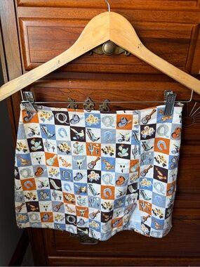 Urban Outfitters Patchwork Western Mini Skirt - Orange, Blue & Brown